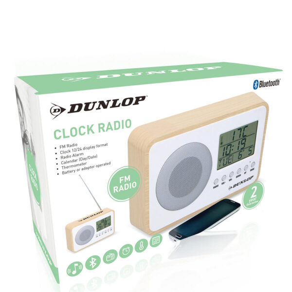 871125207715 Dunlop Wekkerradio FM digitaal incl thermometer