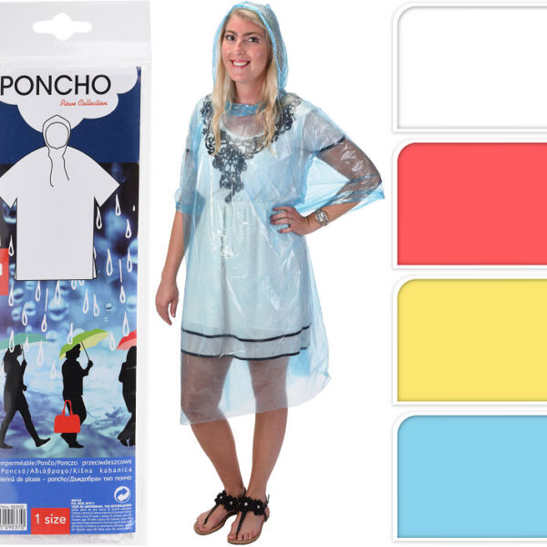 R17900120 Poncho voor volwassenen 4ass