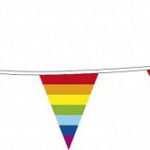 405587 Vlaggenlijn 10 meter Regenboog 5 stuks