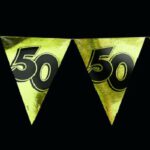 405596 Vlaggenlijn 50 jaar goud 4 meter 5 stuks