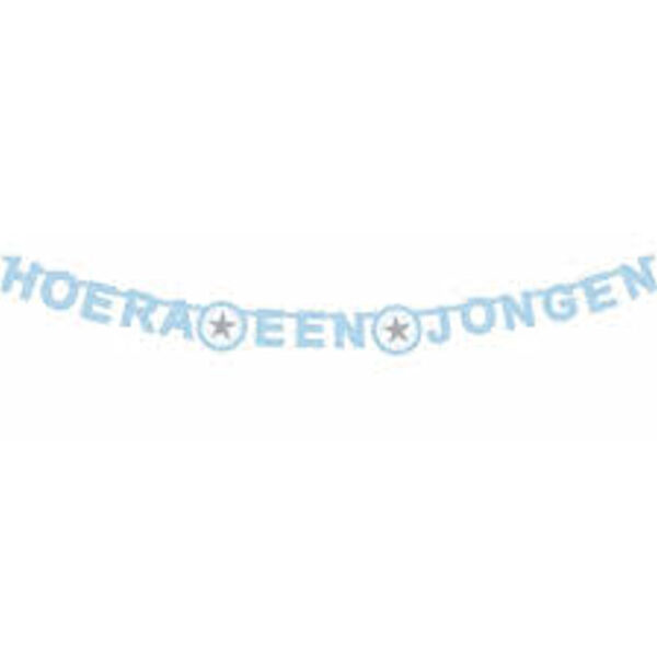 437306 Letterguirlande Hoera een Jongen 5 stuks