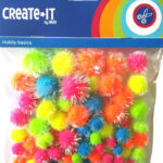 192343 Create-It Pompoms glitter neon mix 75 stuks