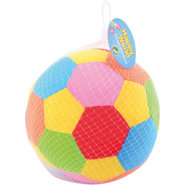 22034 Happy world bal met rammel 18 cm.