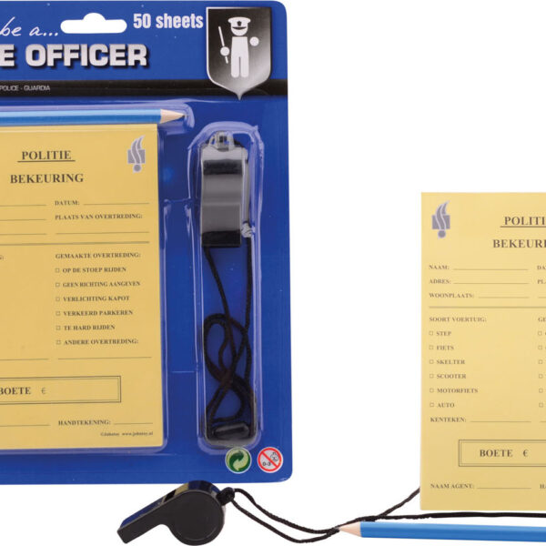 26602 Politie bonnenboekje met potlood en fluit