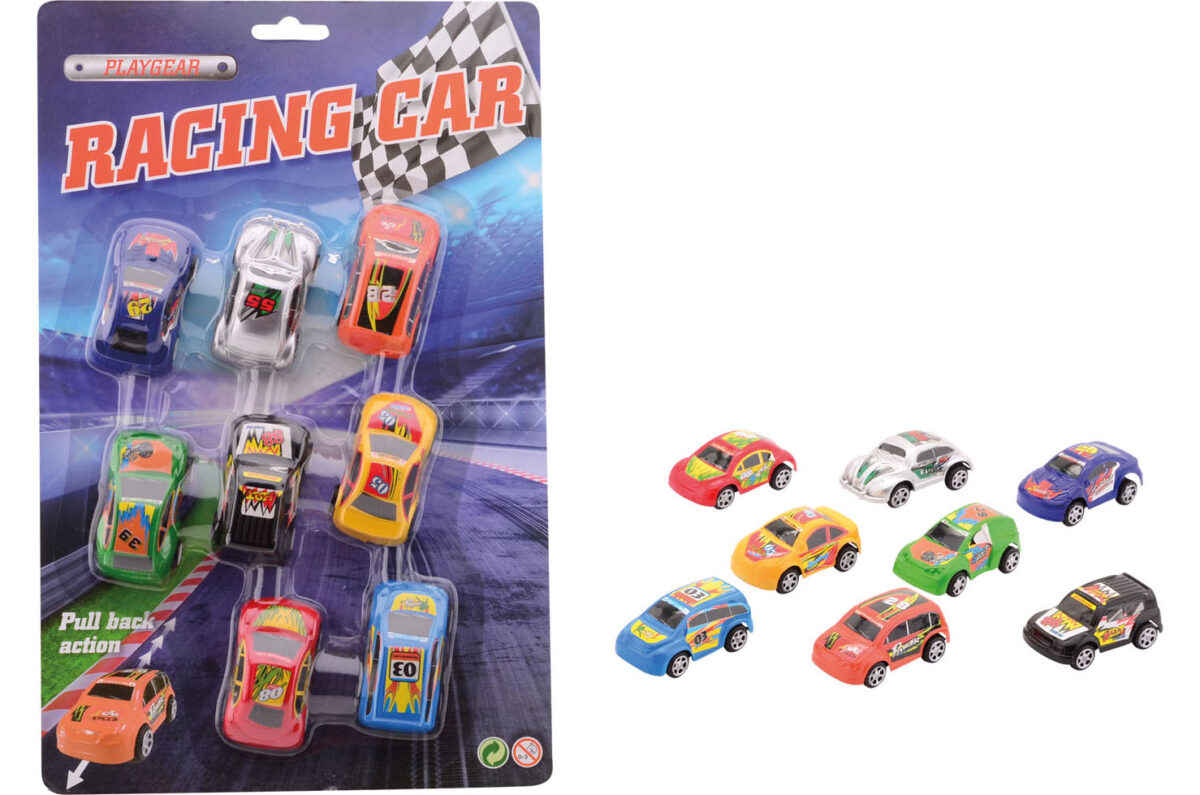 26757 Action racing 8 pull back auto´s op kaart