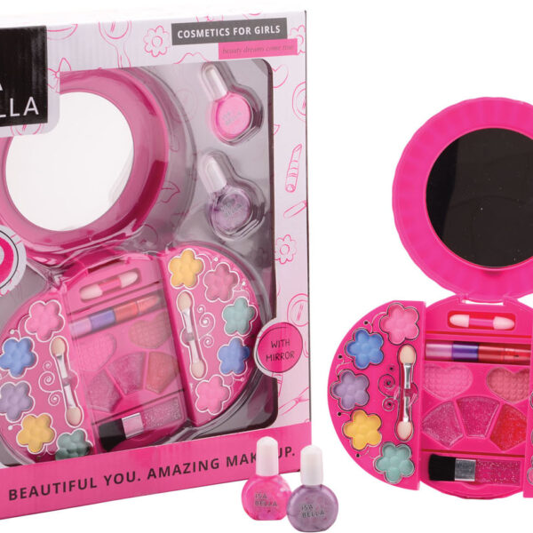 27584 Bella Make-up set in ronde doos met spiegel