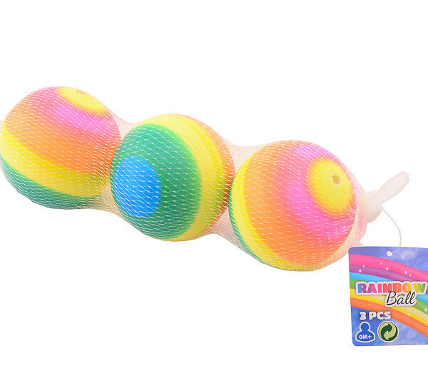 29626 Regenboog ballen 3 stuks in net 8cm