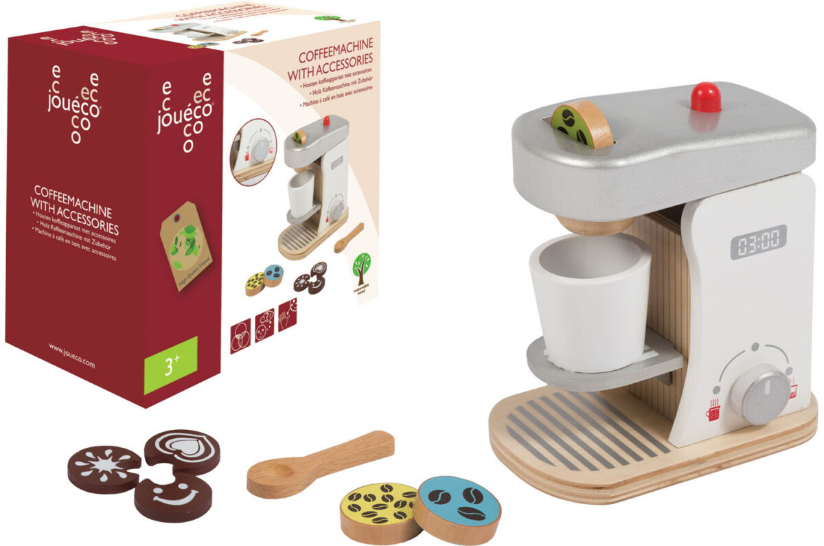 80058 Joueco - Houten koffieapparaat met accessoires