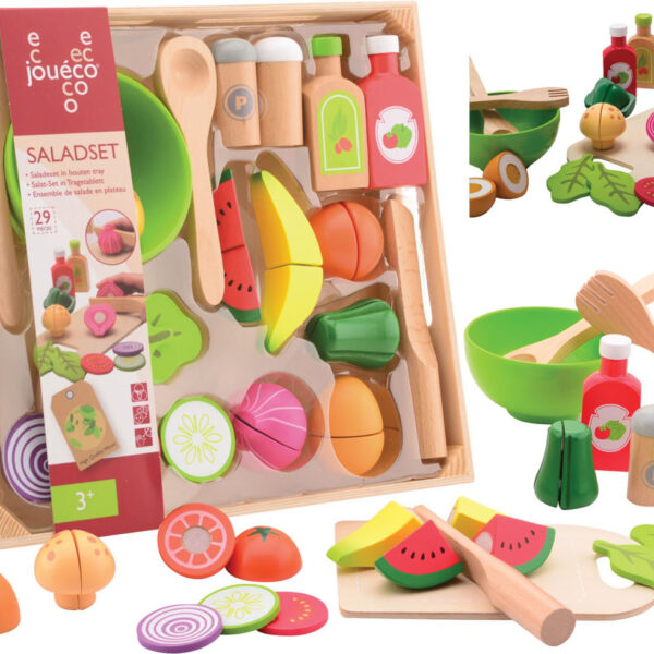 80069 Joueco - Salade set in houten tray