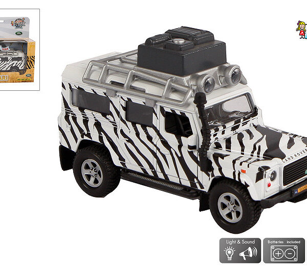 510753 Kids Globe Die Cast Land Rover safari licht en geluid 14cm