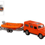 521714 Kids Globe Die Cast Land Rover met reddingsboot 27cm