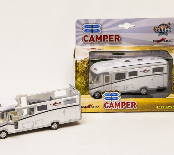 510008 Kids Globe Die Cast pull back Carthago Camper met licht 16cm