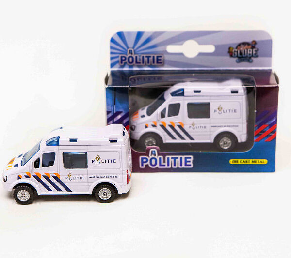 520084 Kids Globe Die Cast pull back politie 8cm