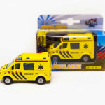 520085 Kids Globe Die Cast pull back ambulance 8cm