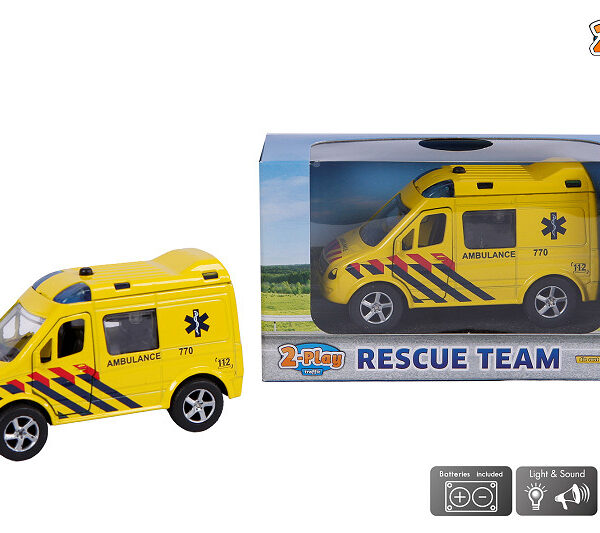 510132 2-Play Ambulance Die Cast pull back met L/G