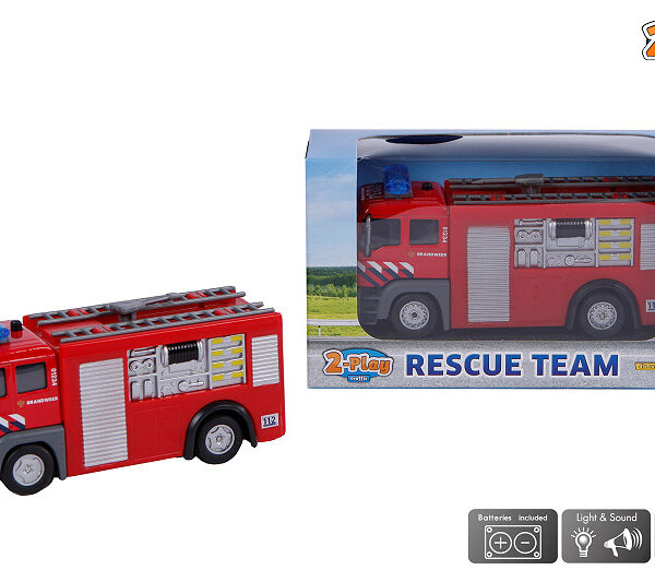 510153 2-Play Brandweer Die Cast pull back met L/G