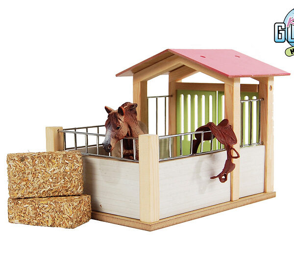 610206 Kids Globe Paardenbox schaal 1:24 14x21cm