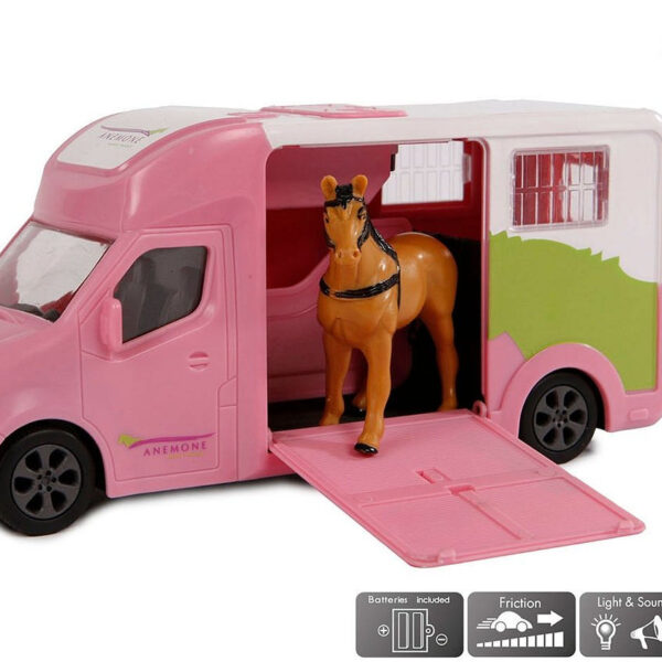 510212 Kids Globe Die Cast Paardentruck roze 20 cm met L+G