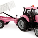 510241 Kids Globe tractor met aanhanger 25cm met L/G roze