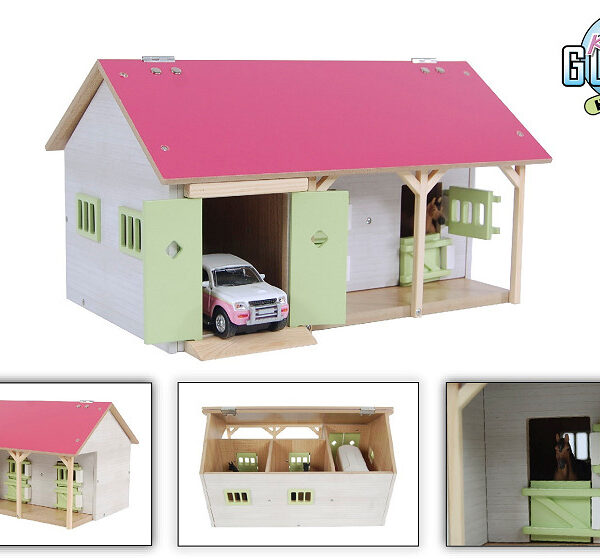 610245 Kids Globe Paardenstal schaal 1:32 34x22x19cm