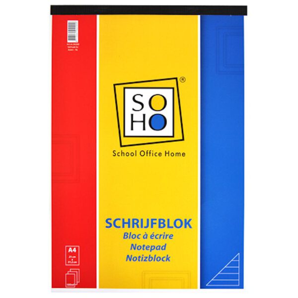 04200 SOHO Schrijfblok A4 lijn 10 stuks