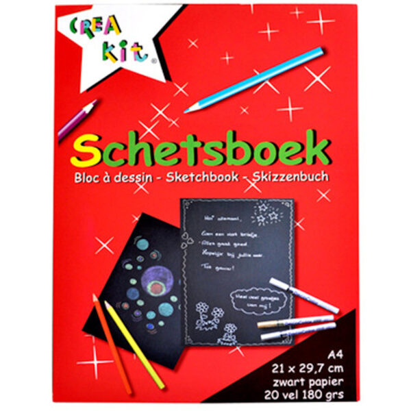 4624 Schetsboek Crea-kit A4 Zwart 20 vel 180 grams