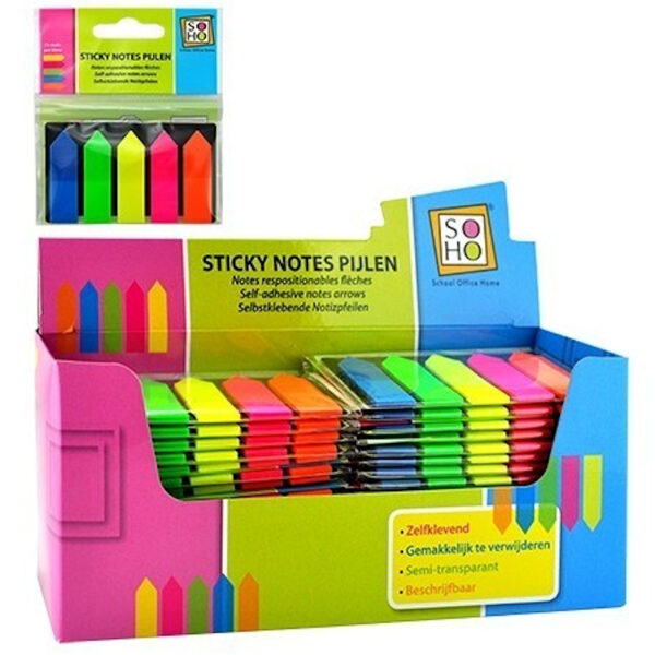 37428 SOHO Sticky Notes Pijlen 5 kleuren 125 vel
