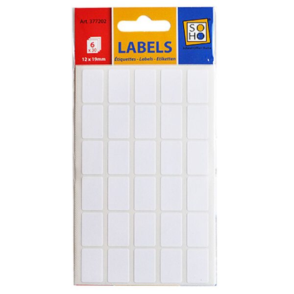 377202 Etiketten wit 12x19 mm 6 vel a 30 stuks (10 pak)