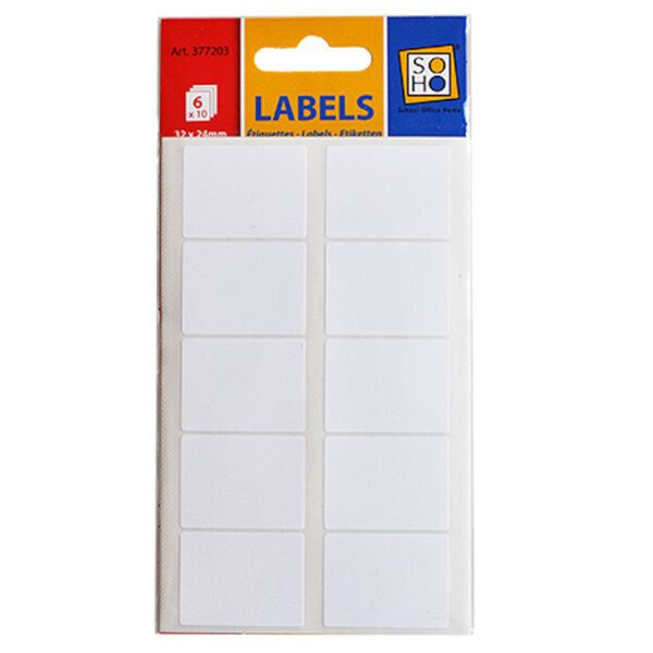 377203 Etiketten wit 34x24 mm 6 vel a 10 stuks (10 pak)