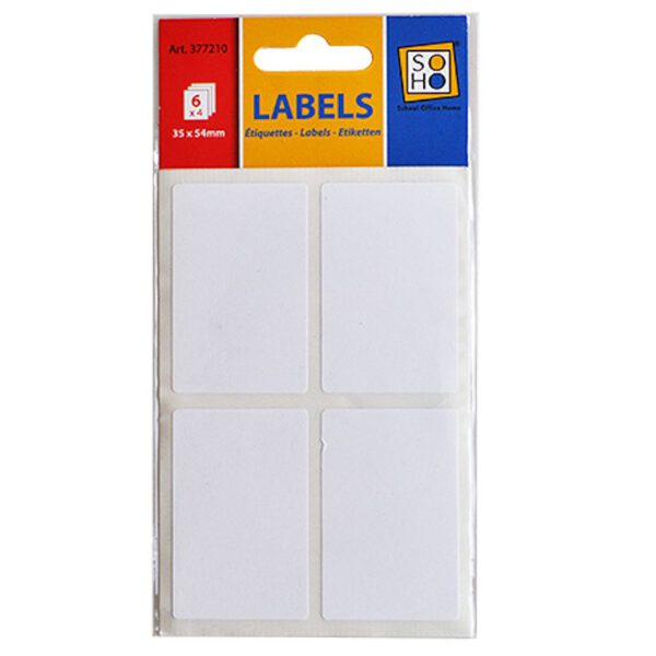 377210 Etiketten wit 35x54 mm 6 vel a 4 stuks (10 pak)