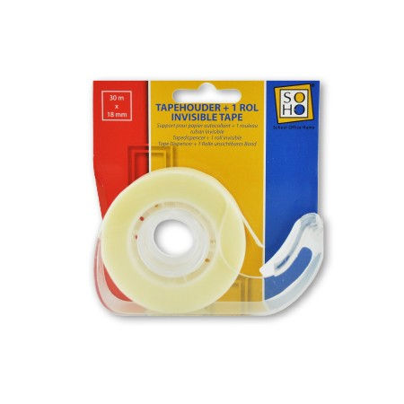 374373 SOHO Tapehouder met rol Invisible tape 18mmx30m