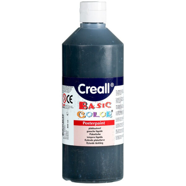 30080 Creall plakkaatverf Basic Color 500ml - Zwart