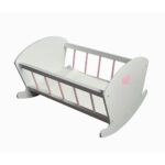 604085 Poppen schommelbedje wit/roze 50x30x40cm