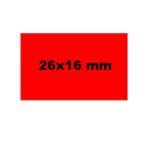 2616012 Etiket 26x16 fluor rood rechthoekig permanent 6 rol a 1000st