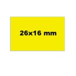 2616014 Etiket 26x16 fluor geel rechthoekig permanent 6 rol a 1000s