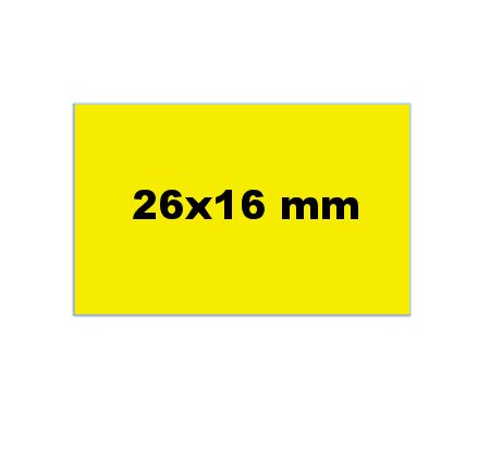 2616014 Etiket 26x16 fluor geel rechthoekig permanent 6 rol a 1000s