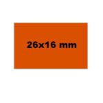 2616011 Etiket 26x16 fluor oranje rechthoekig permanent 6 rol a 1000