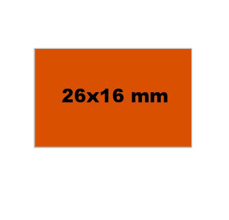 2616011 Etiket 26x16 fluor oranje rechthoekig permanent 6 rol a 1000