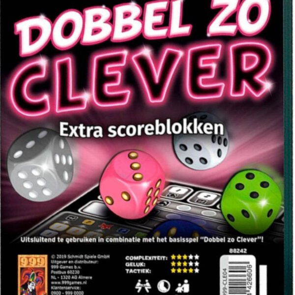 999-CLE04 Clever Scoreblokken Dobbel zo Clever twee stuks