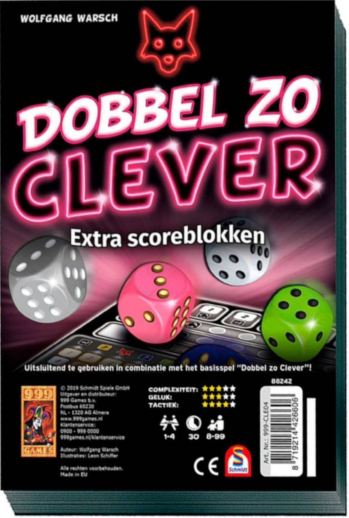 999-CLE04 Clever Scoreblokken Dobbel zo Clever twee stuks