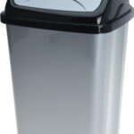 027000030 Afvalbak swing 5 Liter zwart/grijs