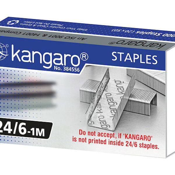 K-7524421 Kangaro nietjes 24/6 1000 nietjes 20st.