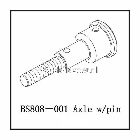BS808-001 Stub Axle w/pin (2PCS)