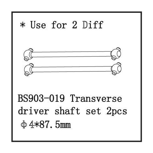BS903-019 Drive shaft set(?4*87.5mm) 2PCS