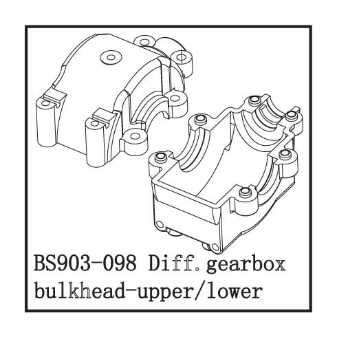 BS903-098 Diff. Gearbox Bulkhead-Upper/Lower