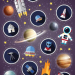 Totum Twinkle Stickers Paper Sheet Space