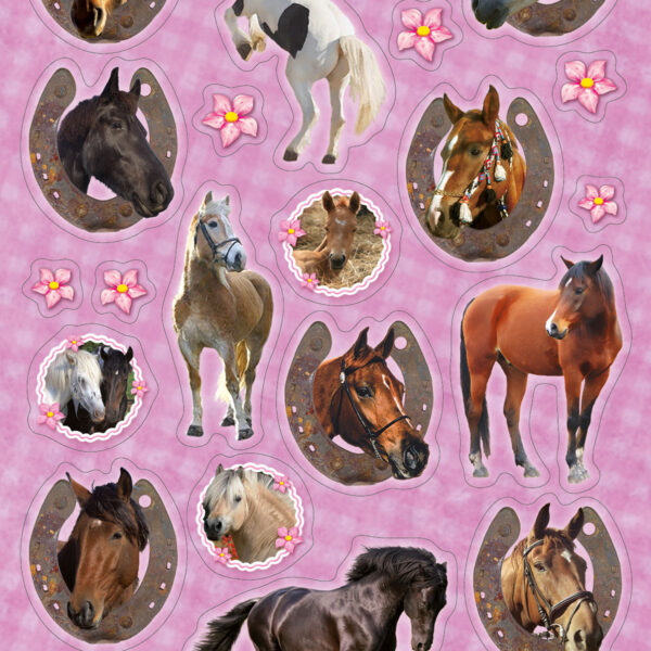 Totum Twinkle Stickers Paper Sheet Horses 3