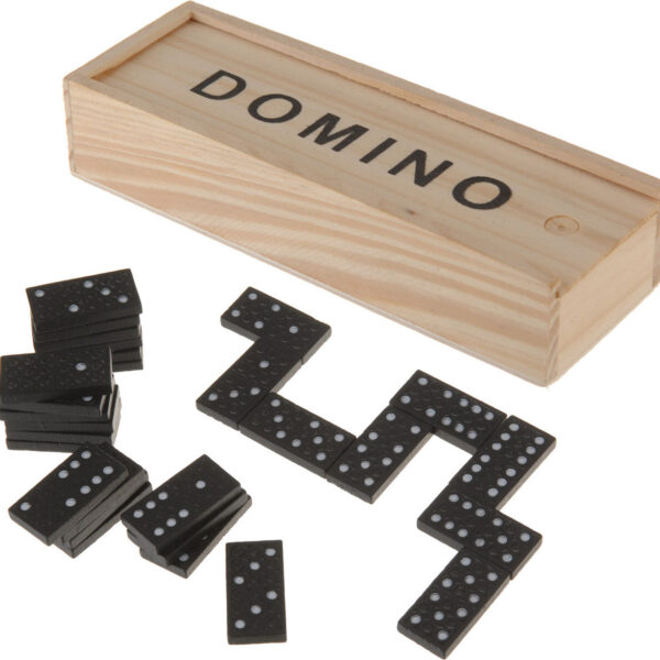 Domino 28 stuks in houten kist