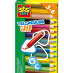SES Driehoek grip kleurpotloden 16 stuks