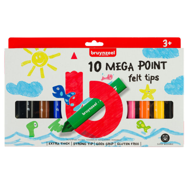 Bruynzeel Kids Mega Points viltstiften set 10